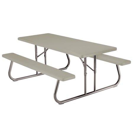 Lifetime Fold-Away Picnic Table 72 x 30 - Putty 22119